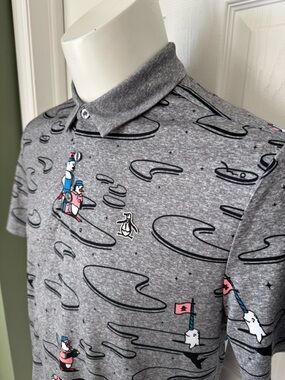 Mens Penguin Short Sleeve Golf Polo Shirt Size Large Like NEW
